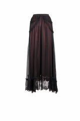 Black/Red Butterfly Lace Pendant Decoration Chiffon Women's Gothic Skirt - Product - 10