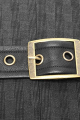 Black V Collar Sleeveless Metal Buckle Mens Steampunk Crossover Formal Vest - Product - 10