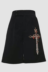 Black V Collar Night Command Embroidered Ouji Lolita Sleeveless Top - Product - 7