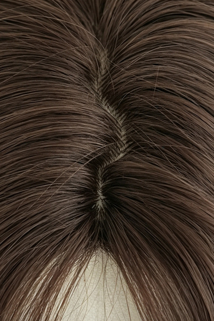 Honey Tea Warm Brown Natural Fluffy Long Wavy Sweet Lolita Wig with Face-Framing Bangs - Product - 4