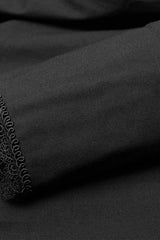 Black Lapel Collar Long Lantern Sleeves Mens Gothic Gorgeous Blouse - Product - 8