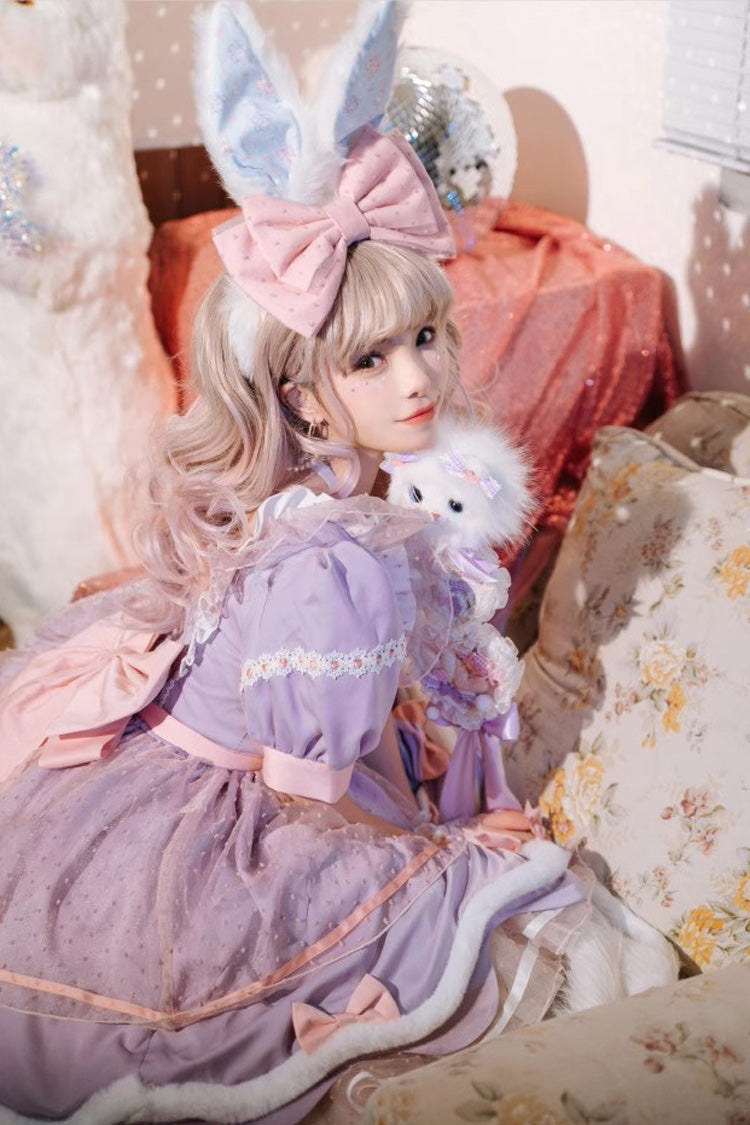 Sweetheart Bobo Magical Girl Short Sleeves Ruffle Bowknot Sweet Lolita Dress 3 Colors - Product - 4