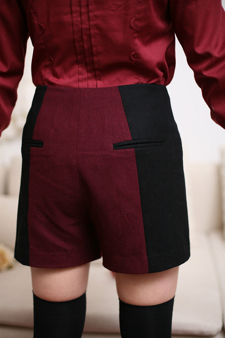 Black/Red Ringo Story Ouji Lolita Shorts - Black/Red - 1