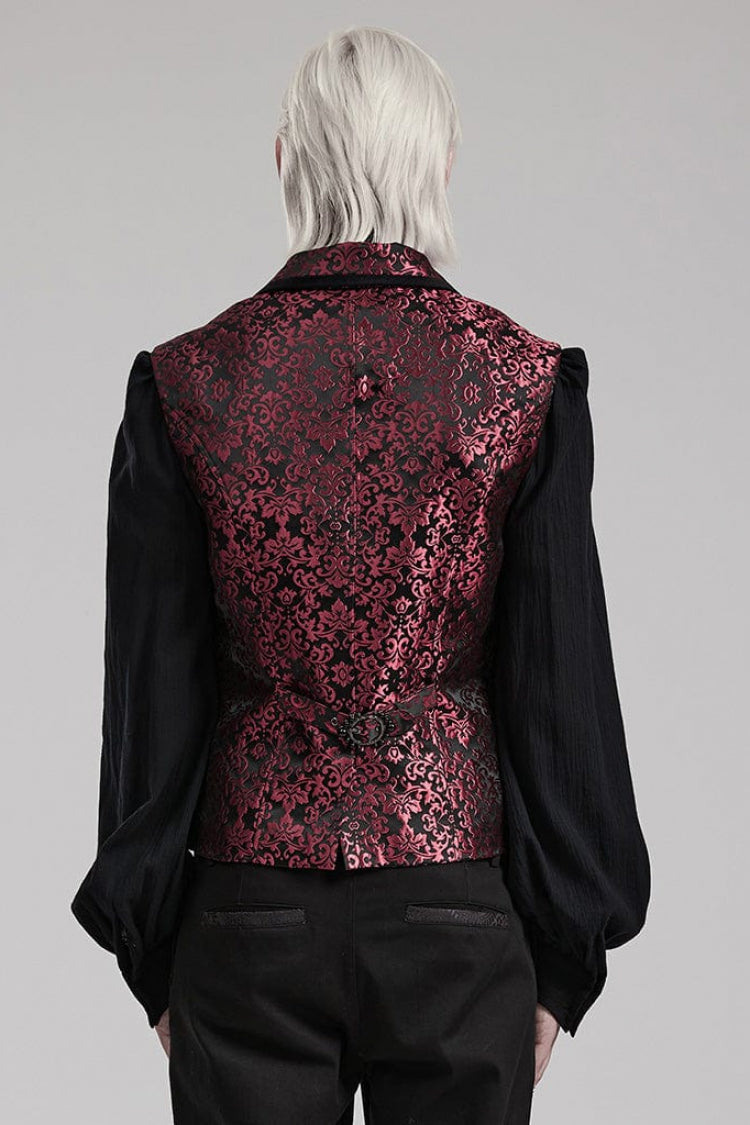 Men's V Collar Sleeveless Print Luxury Gem Four Button Stitching Gothic Vest 2 Colors - Product - 7