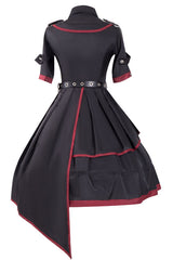 Black Military Style JK Set Irregular Gothic Lolita Dress - Product - 8