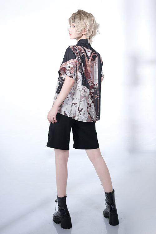 Black Vintage Night Command Rose Thorns Embroidery Ouji Lolita Shorts - Product - 3