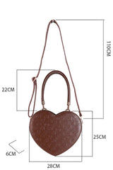Coffee Heart‑Shaped Embossed Pattern Sweet Lolita Handbag/Crossbody - Product - 3