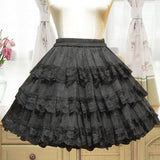 Organza Hollow Flouncing Lolita Petticoat - Black - 1