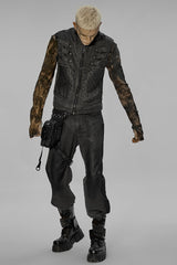 Black Adjustable Skull Rivets Men's Steampunk Waist Bag - Product - 4
