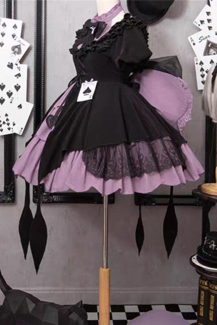 Black/Purple Magical Girl Phantom Thief Ace of Spades Multi-layer Cardigan Gothic Lolita Dress - Product - 7