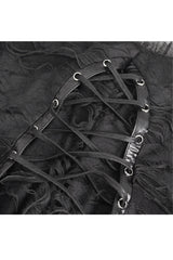 Black Sleeveless Lace Irregular Womens Gothic Strap Dress - Product - 10