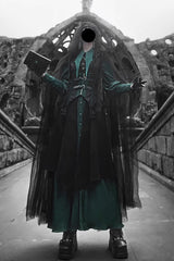 Black Sleeveless Print Gothic Prince Handsome Ouji Lolita Vest - Product - 6