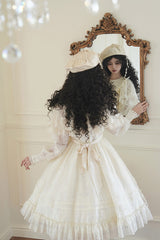 Ivory [Flower Sound] Long Sleeves Ruffle Cardigan Bowknot Lace Sweet Lolita Dress - Product - 13