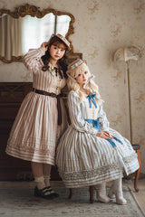 Forest Atlas Striped Print Long Sleeves Bowknot Sweet Lolita Dress 3 Colors - Product - 19