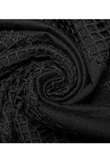 Black Punk Super High Collar Masked Hanging Ear Splicing Mesh Long Sleeves Men's T-Shirt - Product - 8