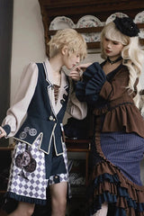 Multi-Color Time Traveler Embroidery Print Punk Ouji Fashion Lolita Set - Product - 5