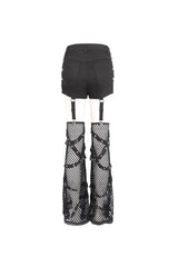 Black Side Cutouts Womens Steampunk Shorts - Product - 12