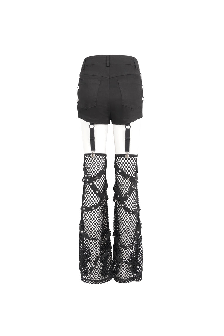 Black Side Cutouts Womens Steampunk Shorts - Product - 12