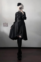 Black [Moonstone] Sleeveless Ruffle Ouji Gothic Prince Lolita Long Vest - Product - 7