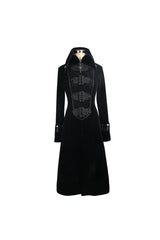Black Retro Stand Collar Stage Costume Women's Gothic Coat - Product - 6