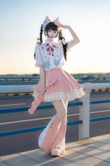 Pink [Messenger of Heaven] Ruffle Sweet Princess Lolita Skirt - Product - 5
