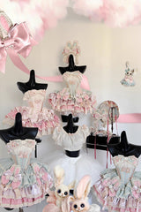 [Ribbon Dance] Multi-Layered Ruffle Bowknot Lace-Up Sweet Princess Lolita Dress 3 Colors - Product - 10