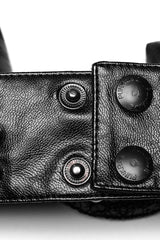 Black Cracked Leather Metal Nail Decoration Men's Steampunk Pointed Choker - Product - 8