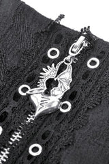 Black Layered Lace Mesh Lace-Up Zippered Women's Punk Mini Skirt - Product - 12