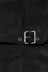 Black Stand Collar Stitching Mesh Buckle Women's Punk Vest - Product - 8