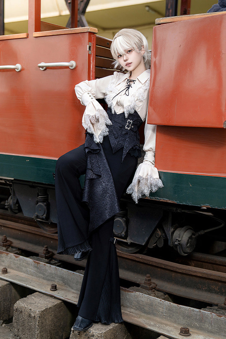 Black [Gold Hunter] Long Sleeves Pirate Style Gothic Long Pants - Product - 11