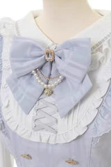 Jirai Kei Long Sleeves Print Ruffle Bowknot Lace-Up Dress 3 Colors - Product - 8