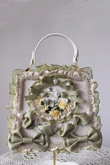 Four Seasons Floral Bowknot Lace Sweet Elegant Gorgeous Lolita Handbag 9 Colors - Yellow/Green - 8