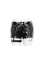 Black Slim Womens Steampunk Shorts - Product - 6