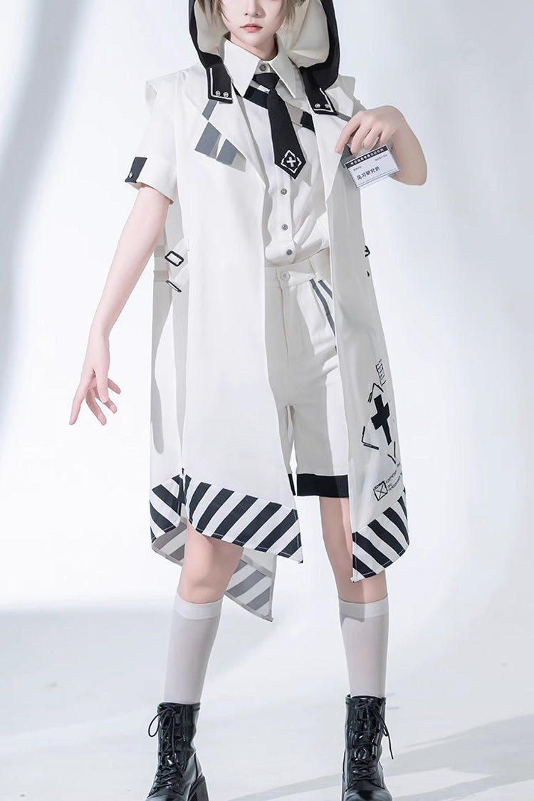 White Handsome Ouji Lolita Fashion Cloak - White - 1