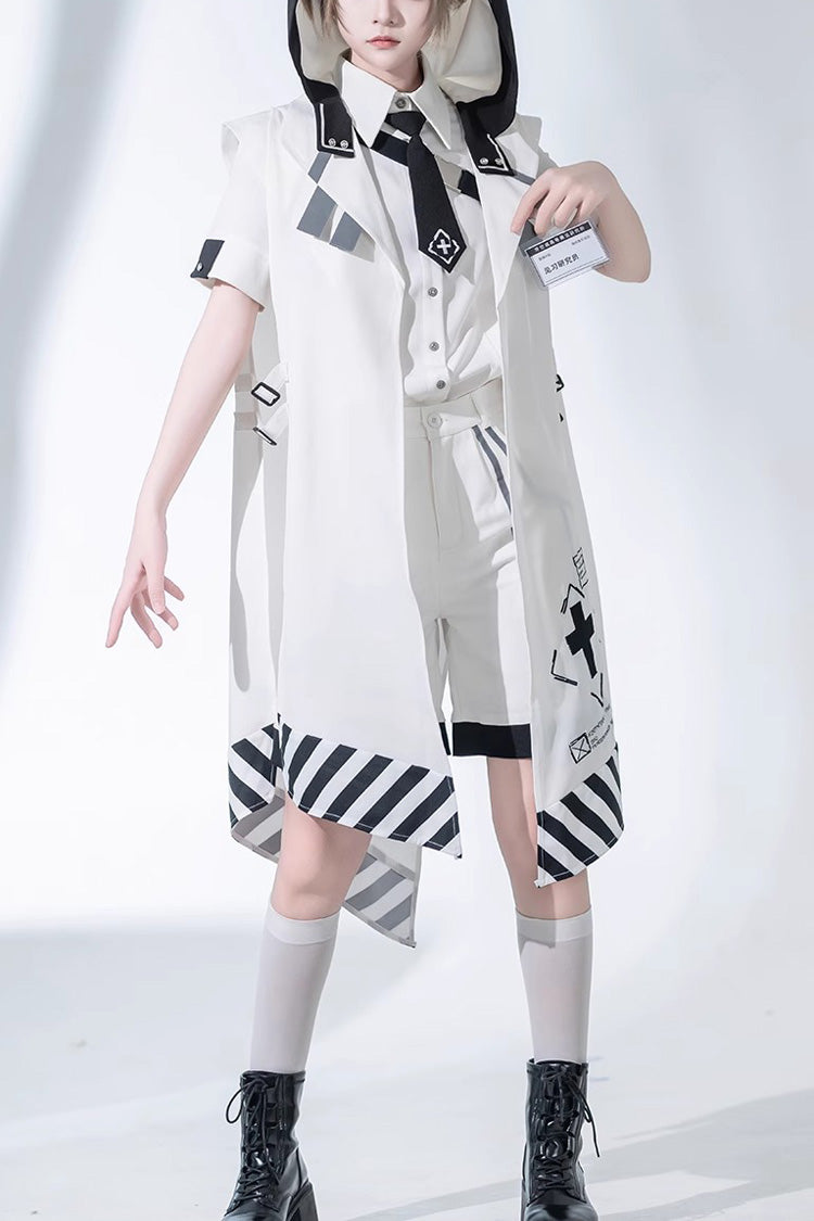 White Handsome Ouji Lolita Fashion Cloak - White - 1