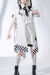 White Handsome Ouji Lolita Fashion Cloak - White - 1