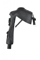Black Cut-Out Asymmetric Buckled Eyelet Women's Punk Shrug - Product - 10