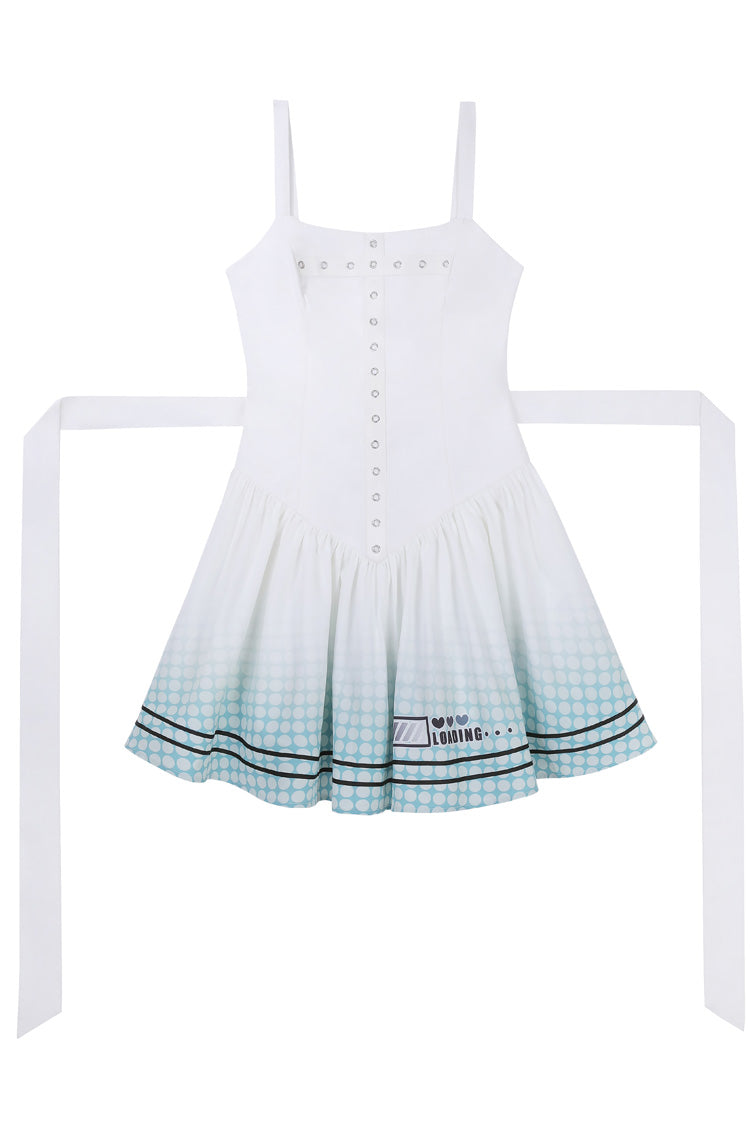 Black/White [Electronic Cat] Print Future Suit Gothic Cool Lolita Dress - Product - 2