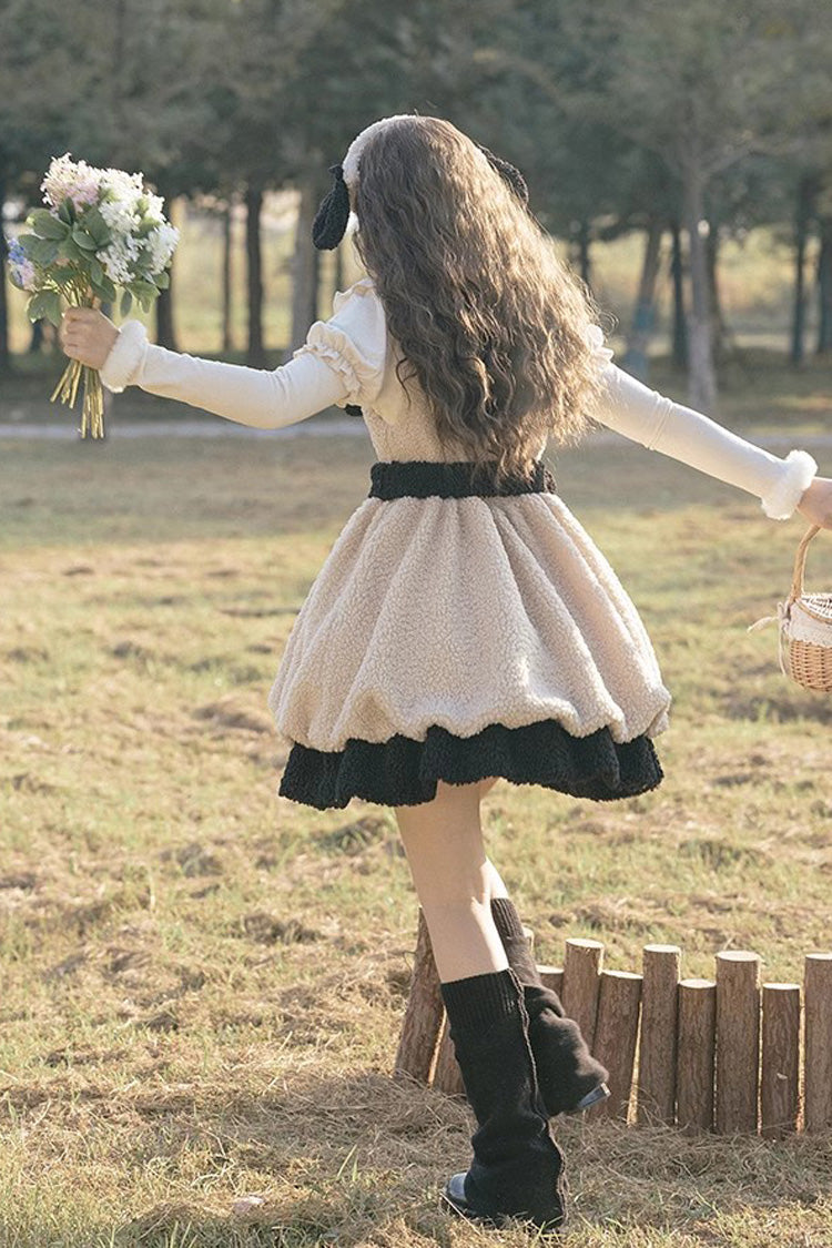 Ivory Cute Ollie The Sheep Autumn Winter Sweet Lolita Jsk Dress - Product - 8