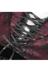 Red Embroidery Stitching Lace Lace-Up Women's Gothic Blouse - Product - 9
