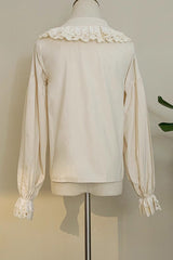 Ivory Doll Collar Forest Illustrated Book Long Sleeves Sweet Elegant Lolita Blouse - Product - 3