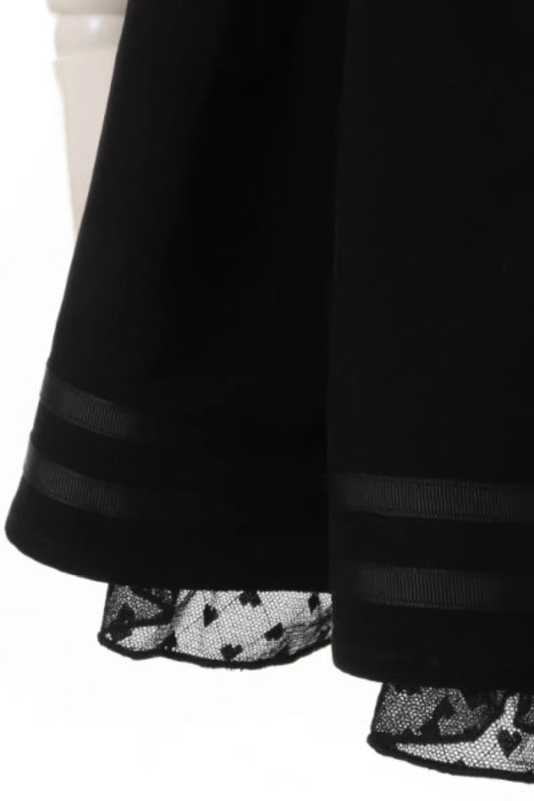 Sweet Heart Belt Printed Ruffled Bow Pearl-Decorated Chain-Decorated Plus Size Pleated Jirai Kei Skirt - Product - 13