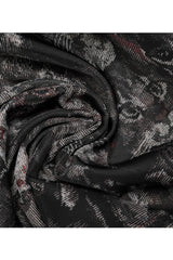 Black Super Cool Chiffon Lace Cat Print Straps Waist Low Cut A-Shaped Wide Hem Suspender Gothic Women's Skirt - Product - 9