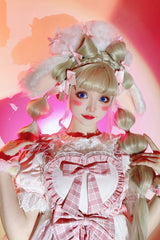 Pink [Valentine's Day] Multi-Layered Print Ruffle Cardigan Bowknot Lace Sweet Lolita Jsk Dress - Product - 2