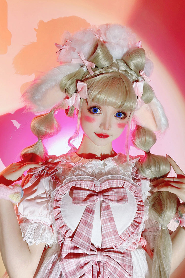Pink [Valentine's Day] Multi-Layered Print Ruffle Cardigan Bowknot Lace Sweet Lolita Jsk Dress - Product - 2