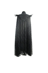 Black Palace Style Lace Long Women's Gothic Cloak - Product - 9