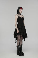 Black Embroidered loral Embroidered Asymmetric Women's Gothic Jsk Dress raduation Dress - Product - 2