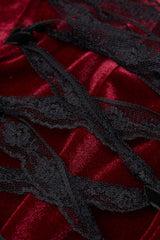 Sleeveless Stitching Lace-Up Mesh Women's Gothic Dress 2 Colors - Product - 13