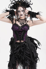 Purple Lace Lace-Up Women's Gothic Overbust Corset - Product - 6