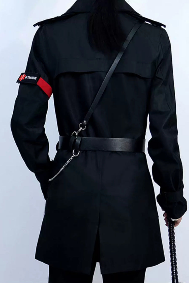 Black [The Judge] Long Sleeves Gothic Military Handsome Ouji Lolita Coat - Product - 10